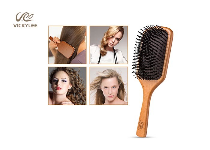 Natural Wood Fashionable 25cm Large Paddle Brush