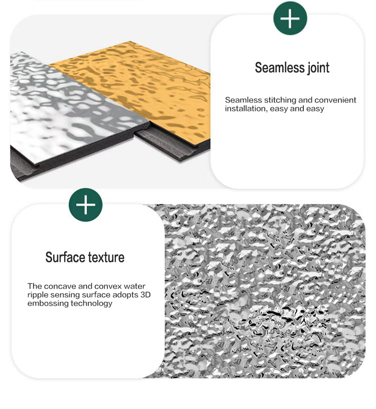 Water Ripple Panel New Design 1220*2440*5/8mm Flame Retardant Bamboo Charcoal Wood Eco-Friendly Square PVC Coated Water Ripple Panel Bamboo Fiber Wall