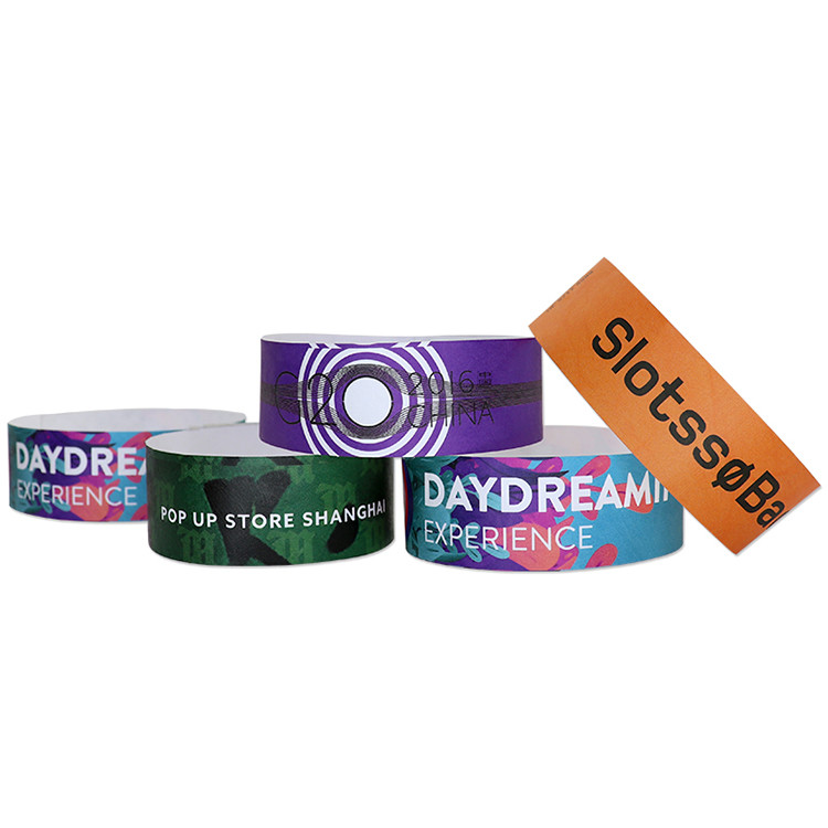 Factory Sweat Resistant Tyvek Dupont Event Wristbands Barcode Events Variety Of Colors Paper Event Bracelet