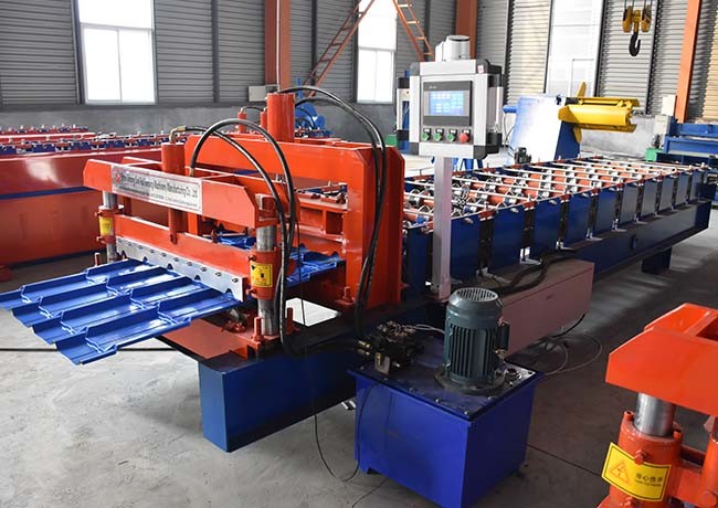 840mm Width Glazed Tile Roll Forming Machine Connect Bar 25mm For Flat Sheet And Tile