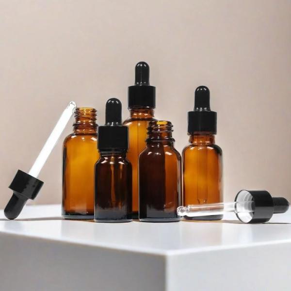 Brwon 10ml Glass Dropper Bottle For CBD liquids And Essential Oils