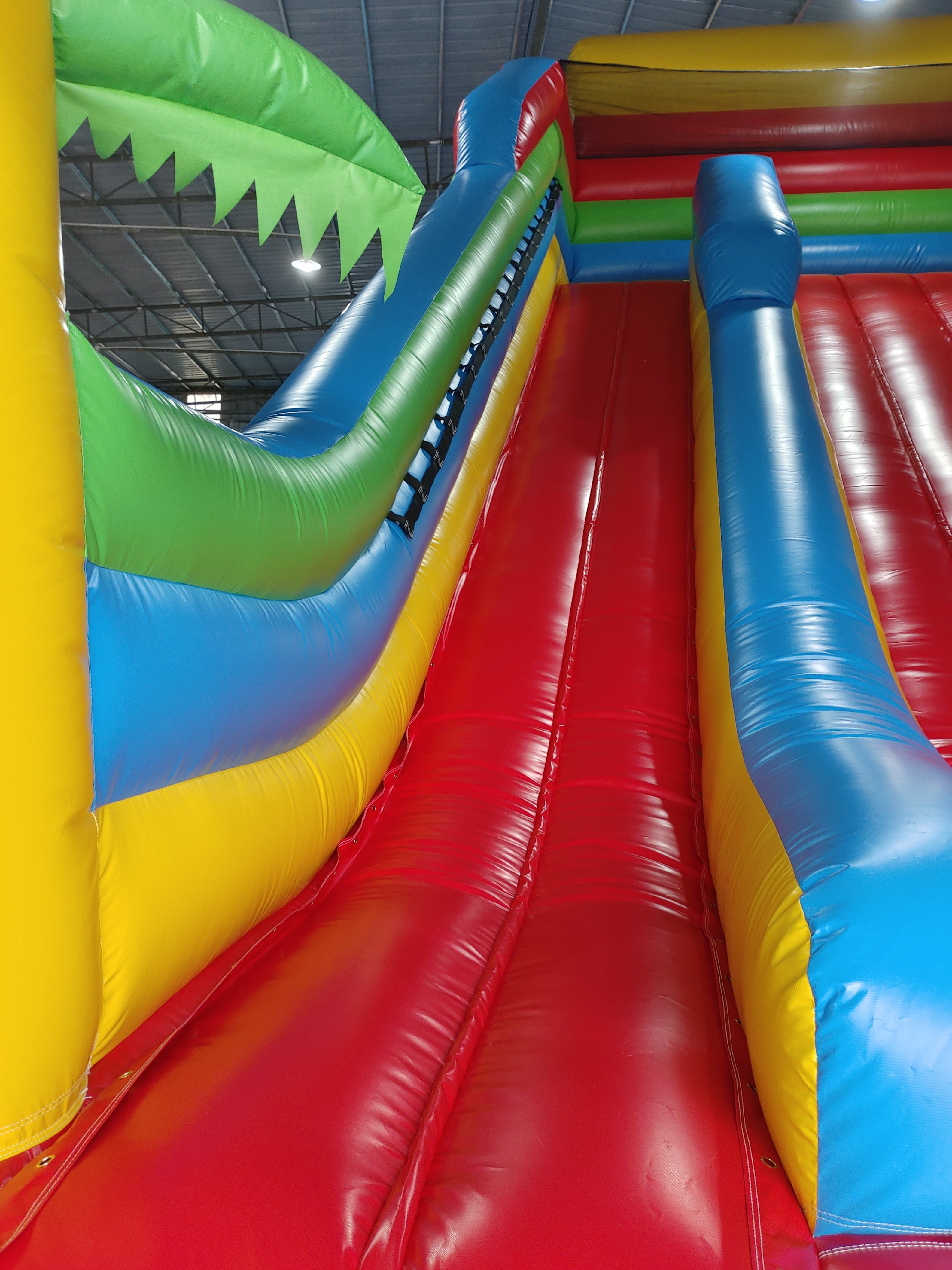 New Design Tarpaulin Fireproof Commercial Inflatable High Slide Palm Theme Giant Inflatable Slide Castle For Kids And Ad