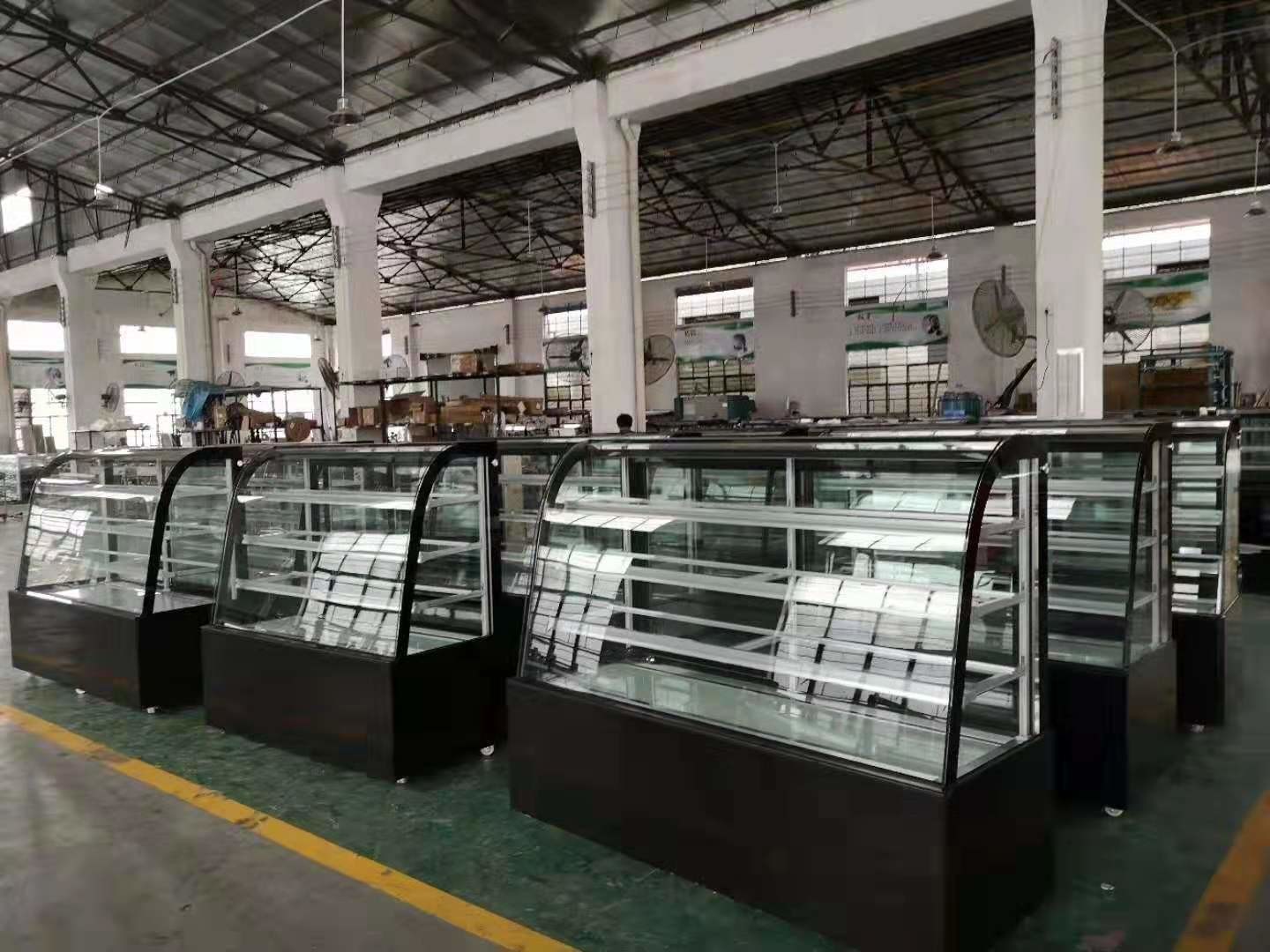 Marble Base Curved Glass Bread Cake Display Freezer