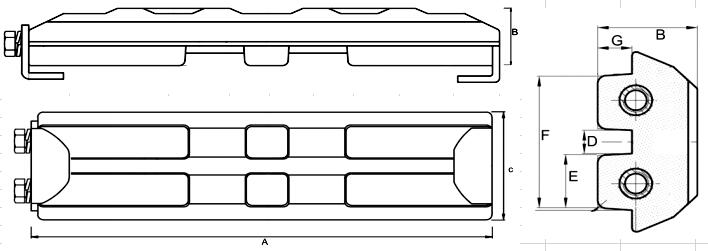 190 Pitch Vibration Resistance Excavator Rubber Pads