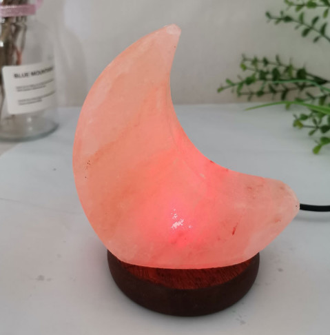 OEM Carved Himalayan Salt Lamp With Solid Wooden Base