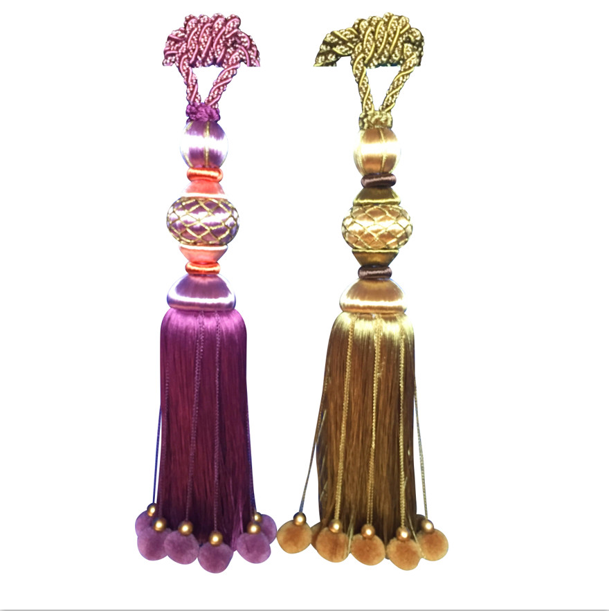 Hot sale new design polyester cord tassel tieback for curtain accessory decorative