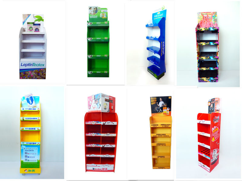 Commercial Sidekick Display Rack Corrugated Cardboard Material SGS Approval