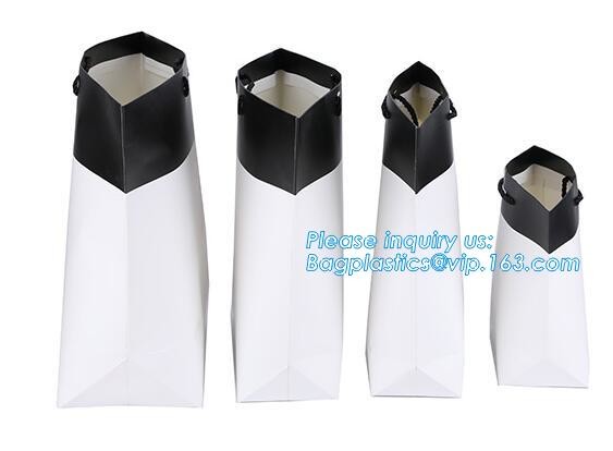 Custom Printed Accept Wholesale Stock White Brown Kraft Paper Shopping Bag With Handle No Minimum, carrier handle bags