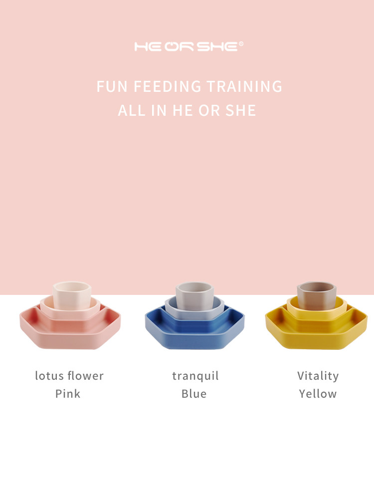 LFGB Certification Portable Tasteless Silicone Suction Baby Plate