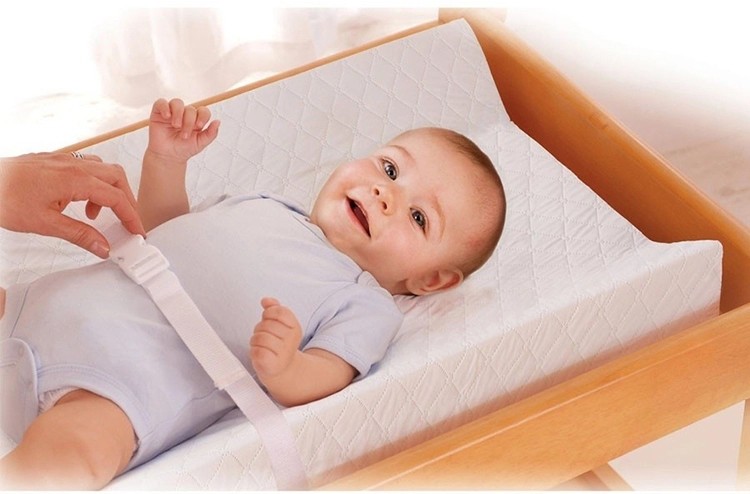 White Waterproof Memory Foam Baby Changing Mat Table Diaper Caddy Organizer