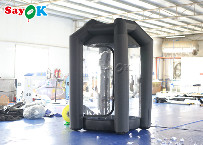 Black Cube Inflatable Money Grab Booth Machine For Event CE SGS ROHS