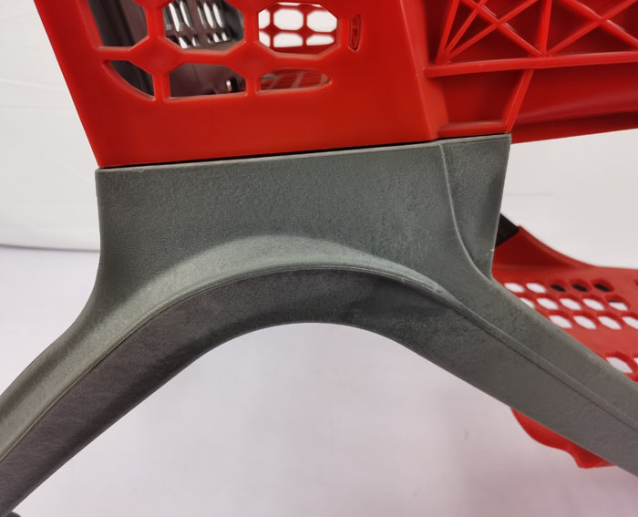 Supermarket Plastic Basket Trolley Lightweight With Plastic Partition OEM ODM