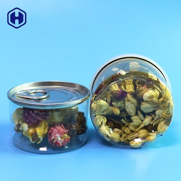 Small PET Empty Clear Plastic Cans Easy Open End 90ml 40mm Height