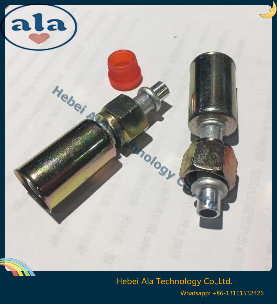 Female O-Ring fittings Aluminium joint with iron cap Connectors auto air conditioning hose ends ACO-ring female fittings