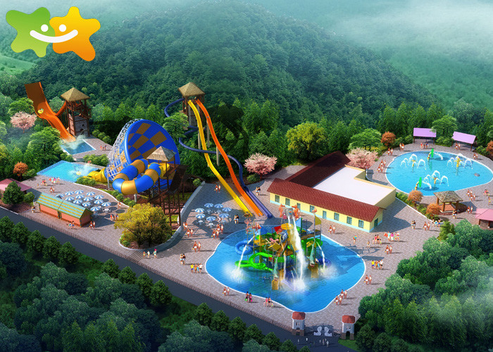LLDPE Material Durable Large Fiberglass Water Park Spiral Water Slide Equipment