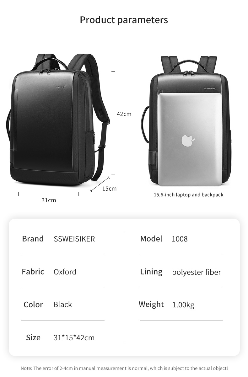 High quality custom logo travel business usb charging laptop bag pack men notebook backpack