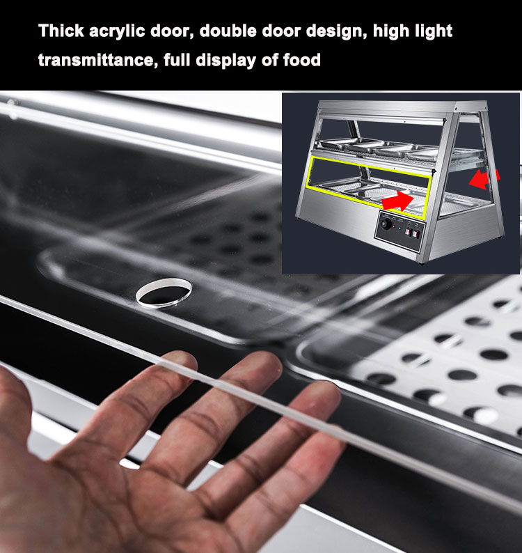 Long Life Service Eco-friendly Multifunctional Double Layer Food Warmer Display Durable