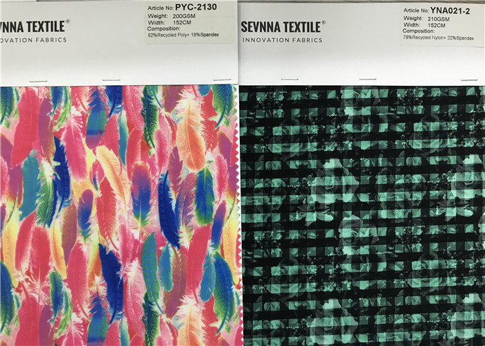 Plastic Fiber Knitting Stretch Lycra Material 87% Repreve Nylon With 13% Lycra