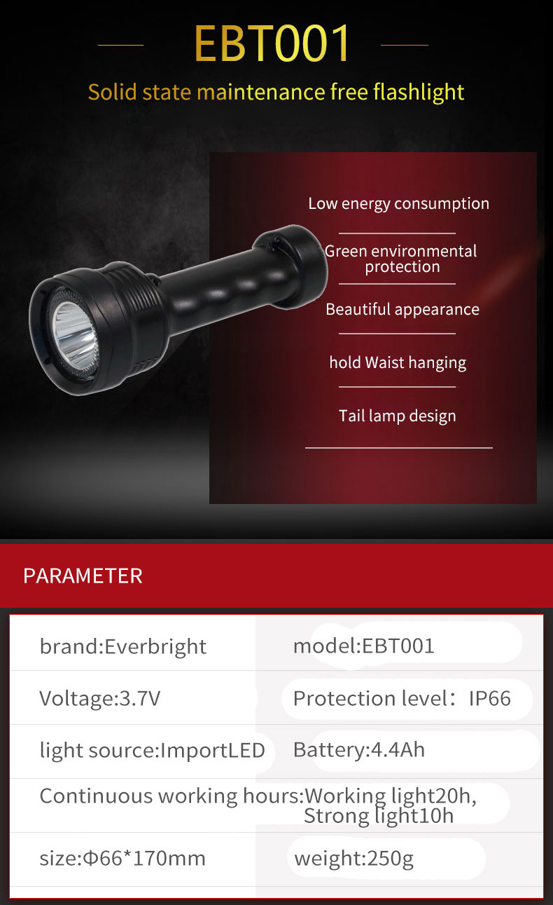 IP66 1000 Lumens LED Glare Flashlight Waterproof Tactical Torch