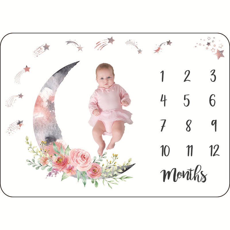 250 GSM Baby Monthly Milestone Blanket Fade less Machine Washable