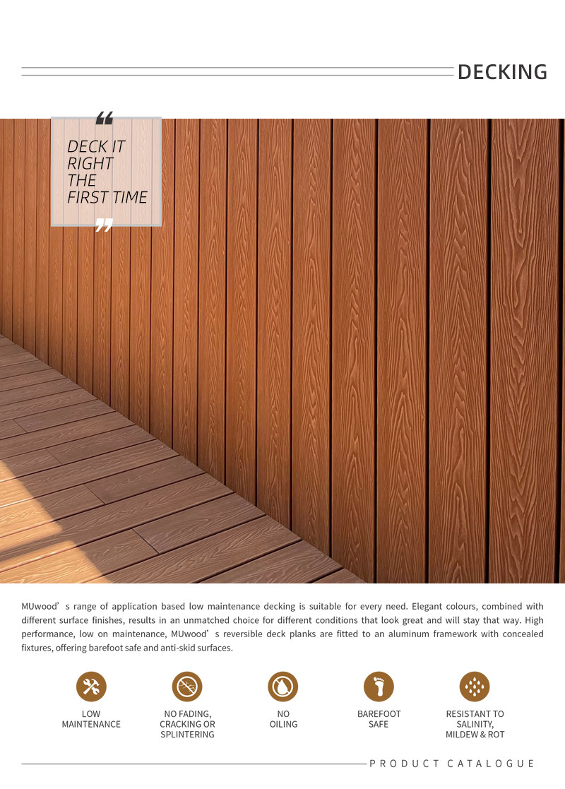 Eco Friendly 3D Composite Decking Waterproof multi dimensional ISO