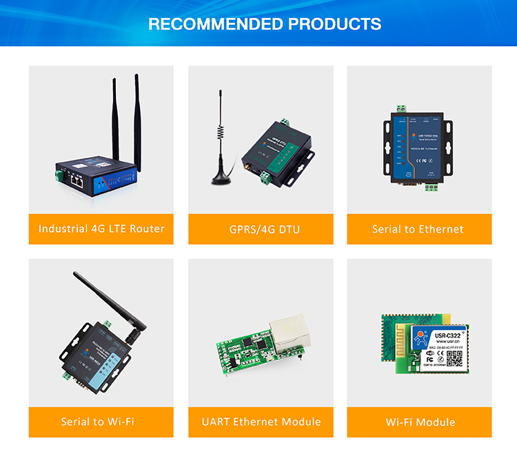 PUSR USR- N510 Industrial Modbus Gateway Serial RS232 RS485 RS422 To Ethernet Converter With AT Command Function IoT Device