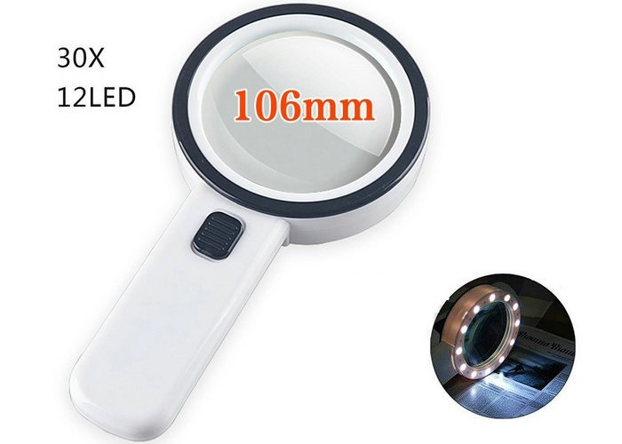 10X High Handheld Magnifying Glass with LED and UV Light,Illuminated Magnifier for Reading,Inspection,Exploring,Hobbies