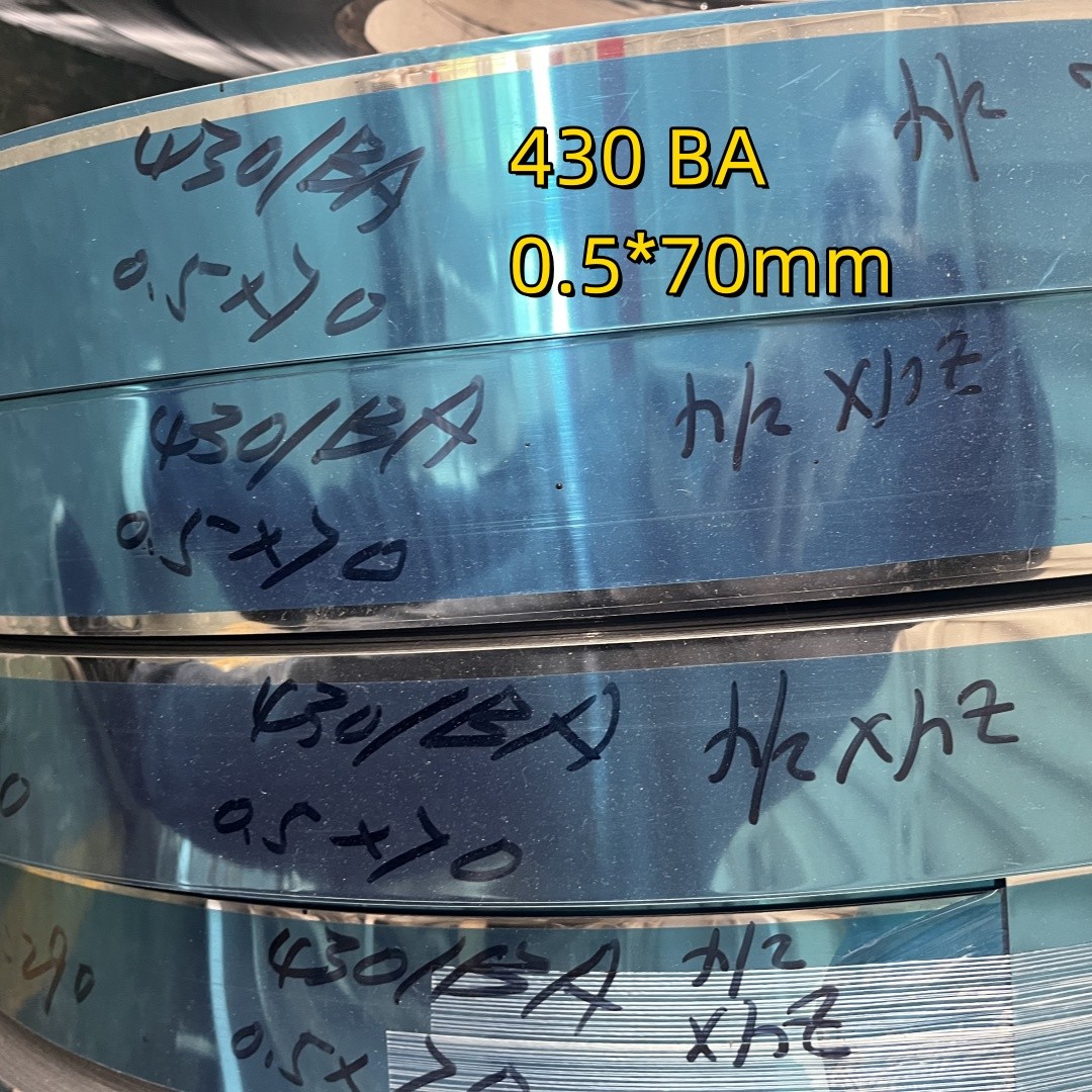 JIS G4305 SUS430 BA Bright Anneal Stainless Steel Coil 0.5*70mm With PVC PE Film