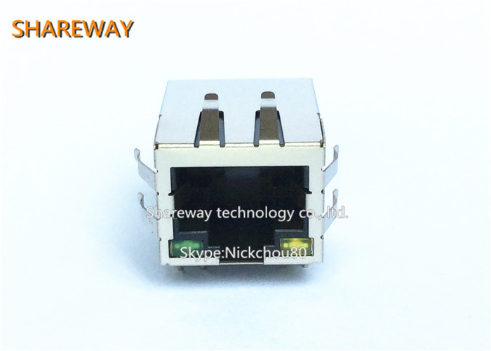 Modular RJ45 Ethernet Connectors R/A RJ45 NONSHIELDED 8 CONT Y/G LEDS Cross To RJHSE-5081