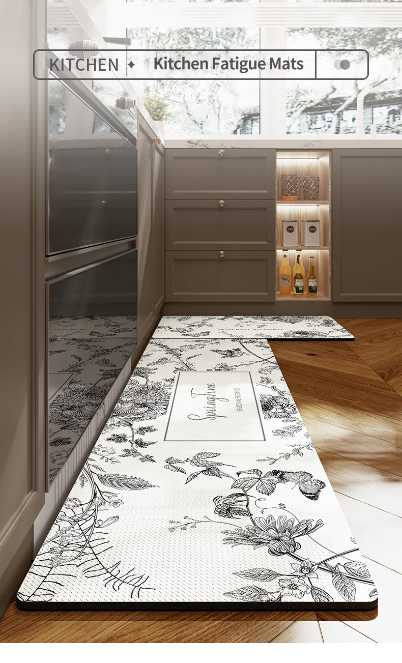 Non Slip Kitchen Mats for Floor Waterproof Stains and Grease Medium Thickness 0.4 0.6in