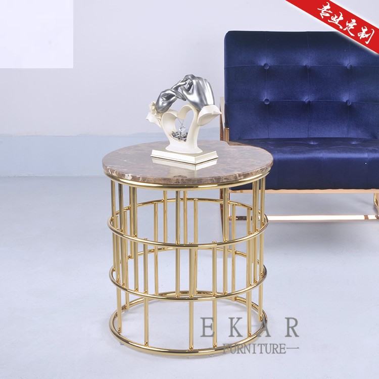 New Modern Metal Base Round End Table Small
