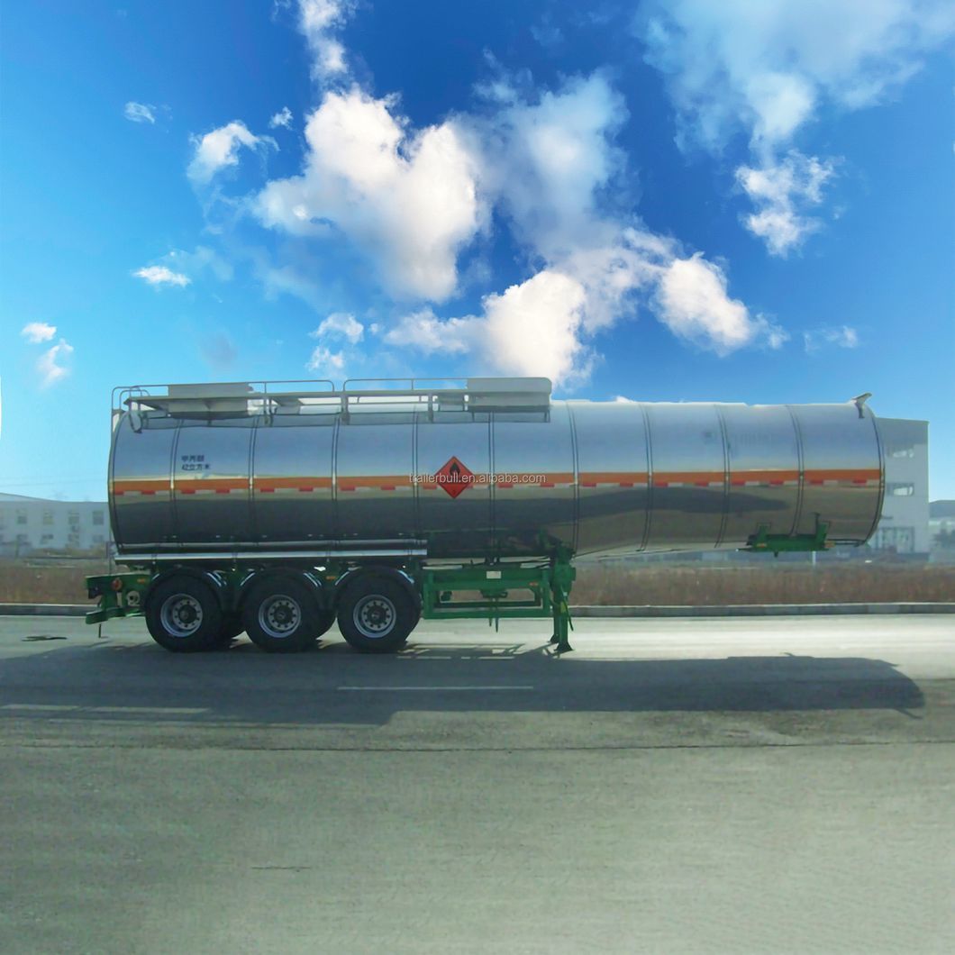 3 Axles 40000L 30t Insulated Aluminum Tanker Semi-Trailer with BPW Axle 12t and Mechinical Suspension for Organic Chemical of Dibutyl 