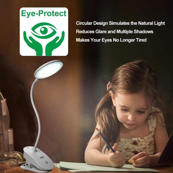 1W DC5V Rechargeable Study LED Desk Lamp With 3 Brightness USB