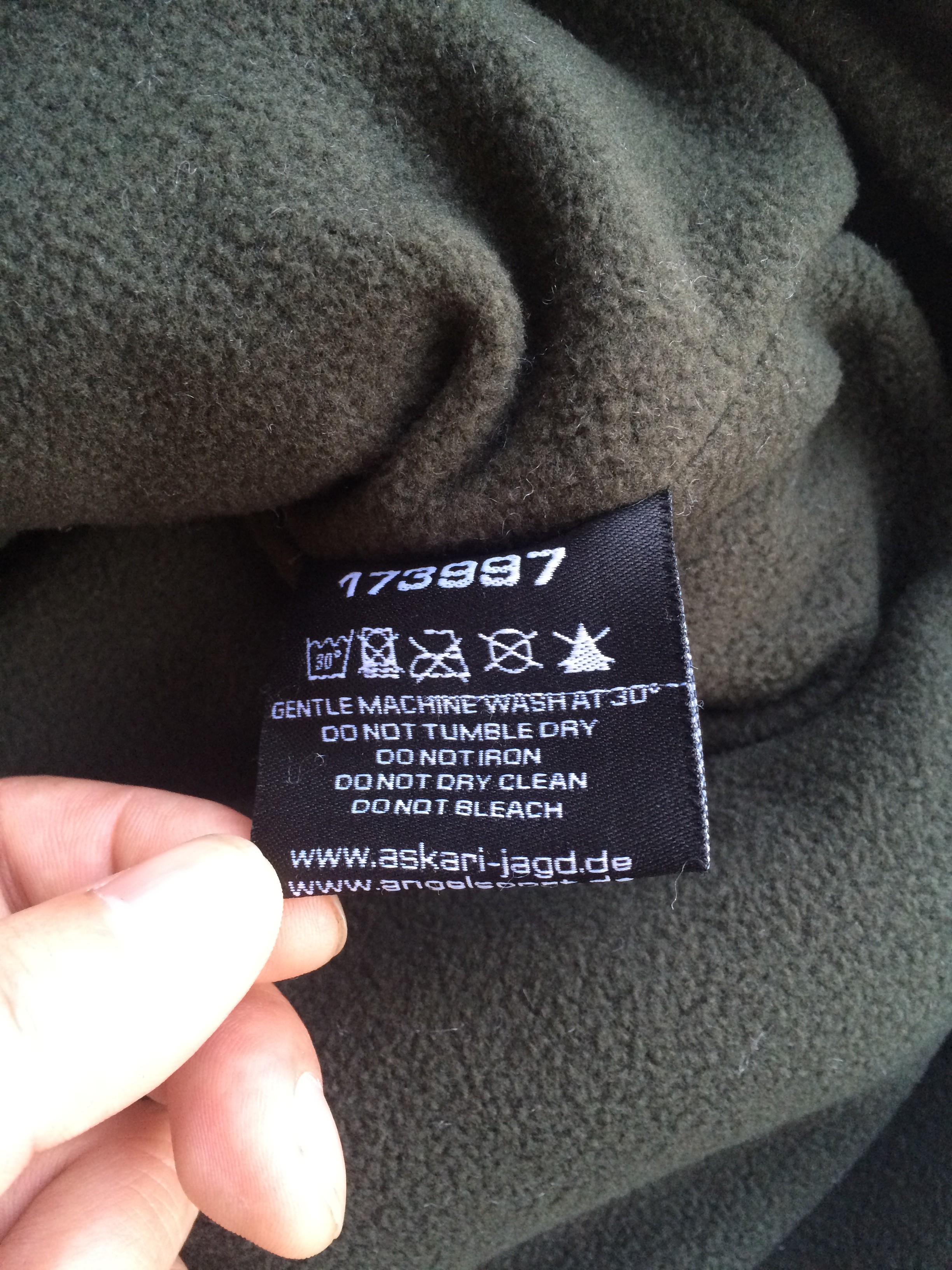 padded jacket, polar fleece jacket, olive green, S-3XL, padding and polarfleece lining, 023L