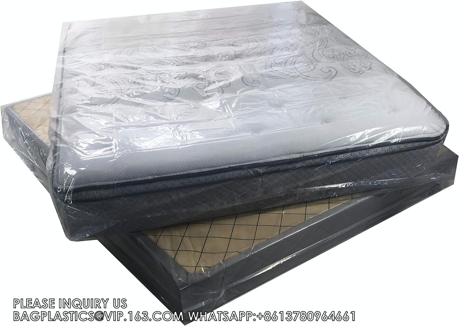 King Mattress Poly Covers, 76 X 15 X 104 Inch, 2 Pack Heavy Duty Pe Clear Plastic Storage Bag Full Spring