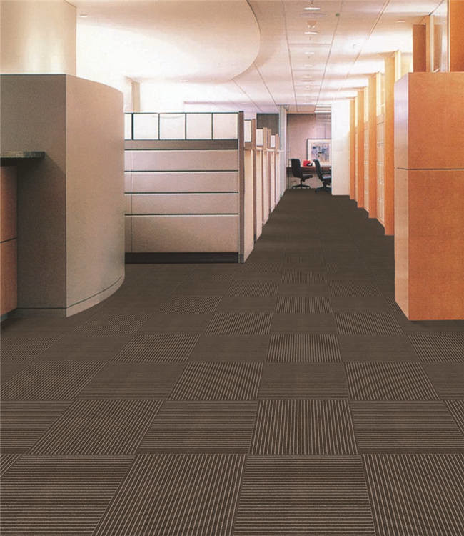 Meeting Room Striped Carpet Tiles 3 Mm - 4 Mm Pile Height 600 G / M2 Pile Weight