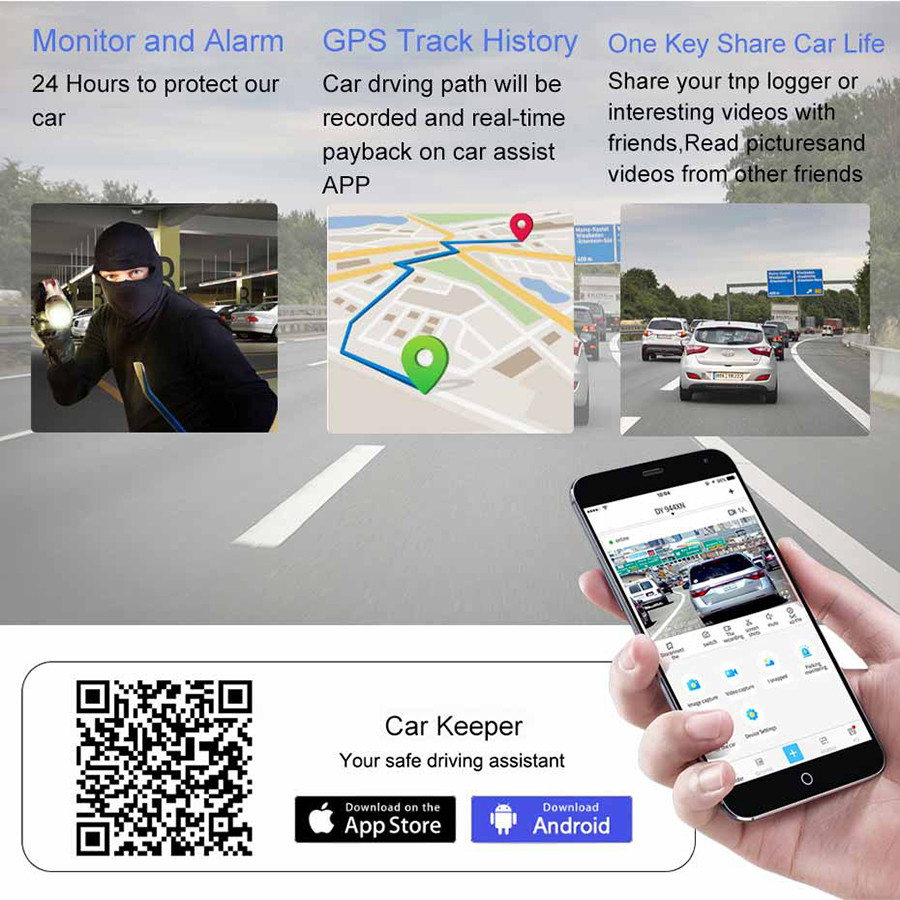 3" Android 8.1 4G Dvr Front Camera Kamera Car Camcorder HD1080P GPS Navigation