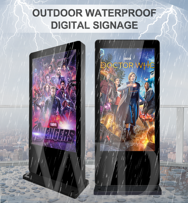 HD 65 Inch Outdoor LCD Digital Signage With RS232 Interface USB HDMI 4G network