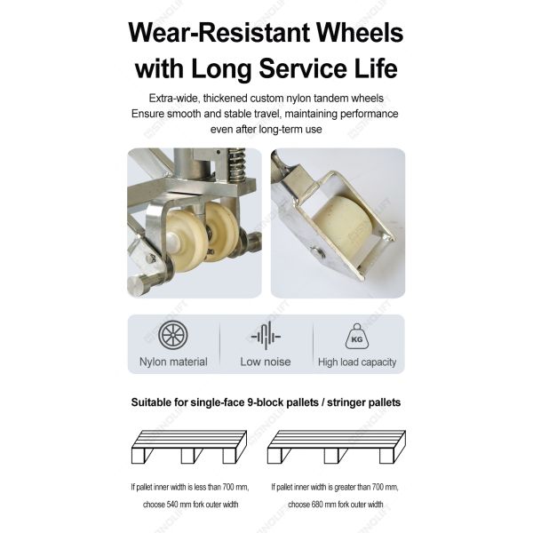Sinolift HLT15S-I 304 Stainless Steel High Lift Pallet Truck for Warehouses, Logistics & Medical Facilities