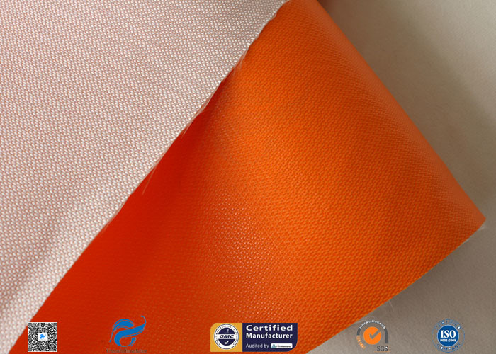 Orange 510g Silicone Coated Fiber Glass Cloth For Fabric Expansion Joint