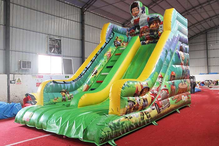 Amusement Park Toddler Inflatable Slide , Paw Patrol Theme Blow Up Slide