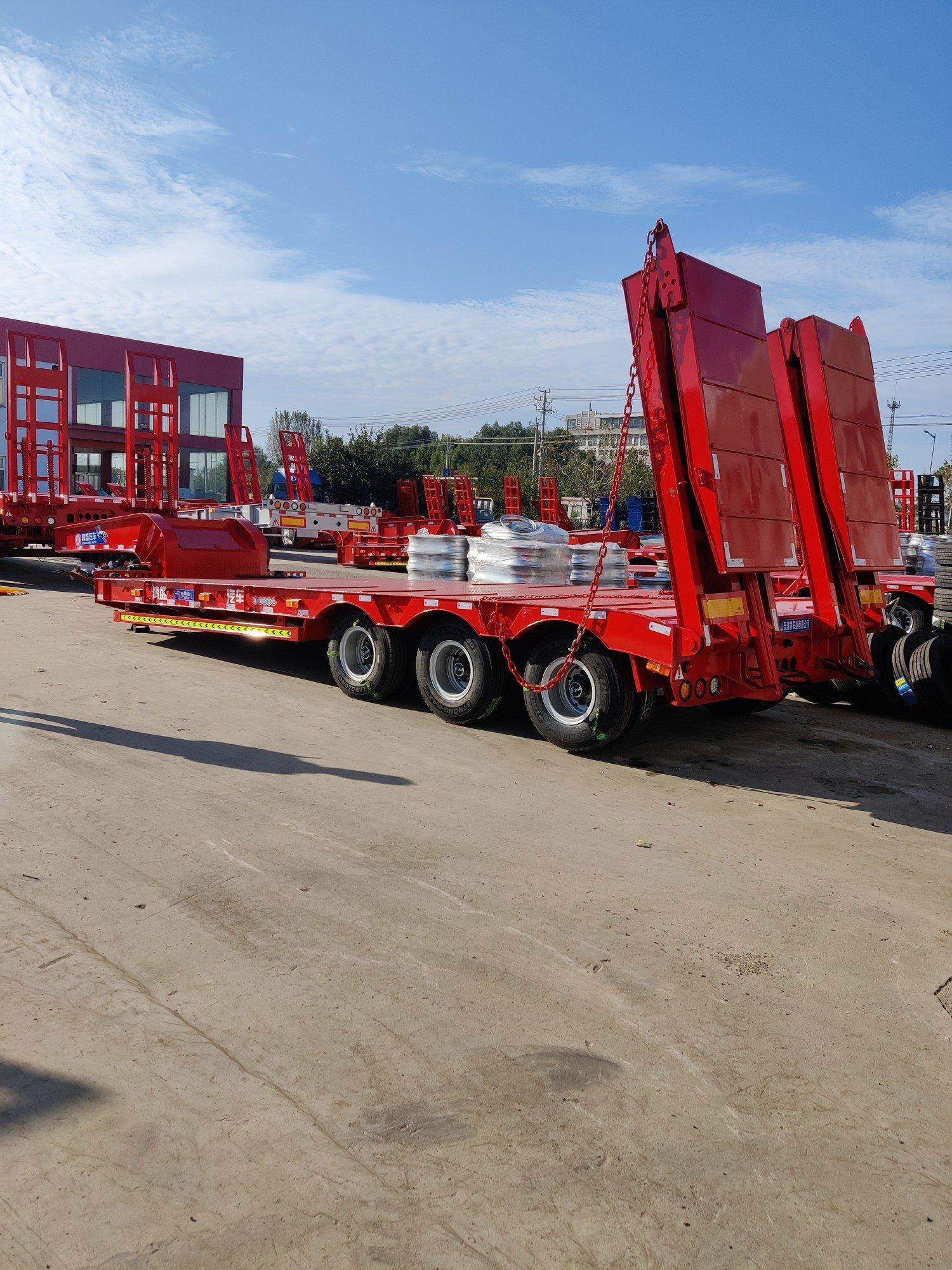Low-Flat Second Hand Semi Trailers 3axle 4axle 6axle Support Customization