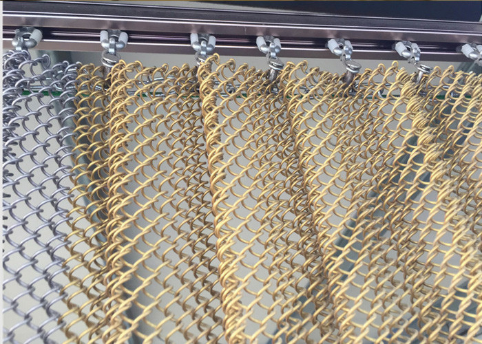 Hotel Metal Decorative Mesh 1.5mm Metal Mesh Shower Curtain Dividers 8x8mm