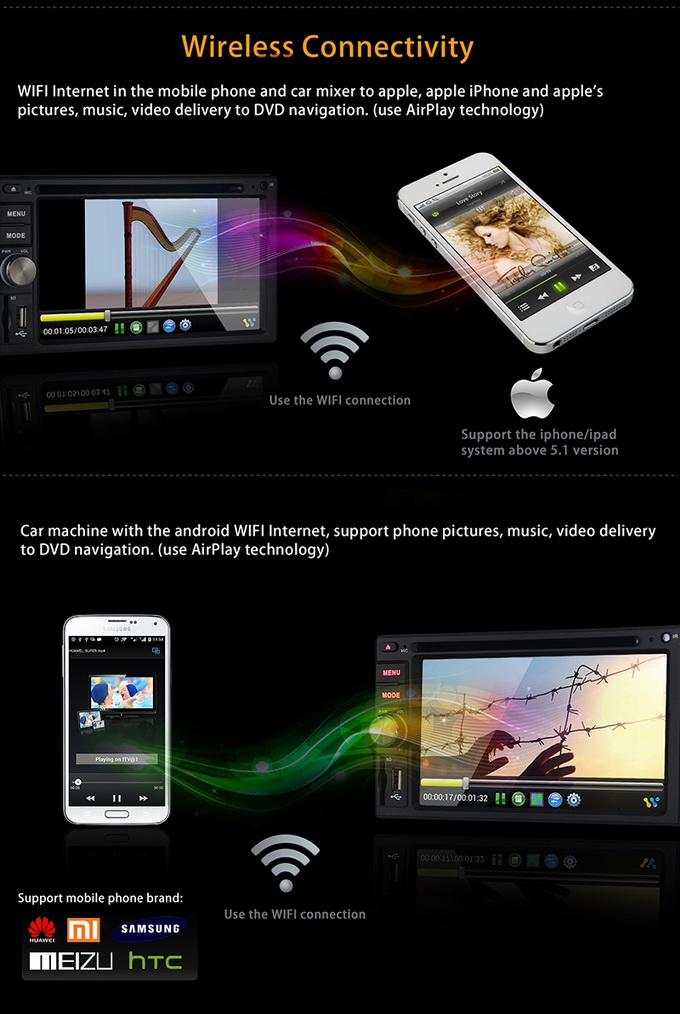 Ouchuangbo Auto GPS Radio Stereo Universal Car DVD Navi Multimedia Kit Android 4.2 System OCB-2816B