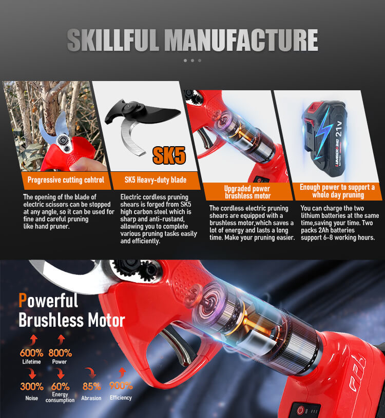 Tools Cordless Electric Tree Pruning Scissor Garden Shear Thick Branch Shear Portable Fruit Tree
