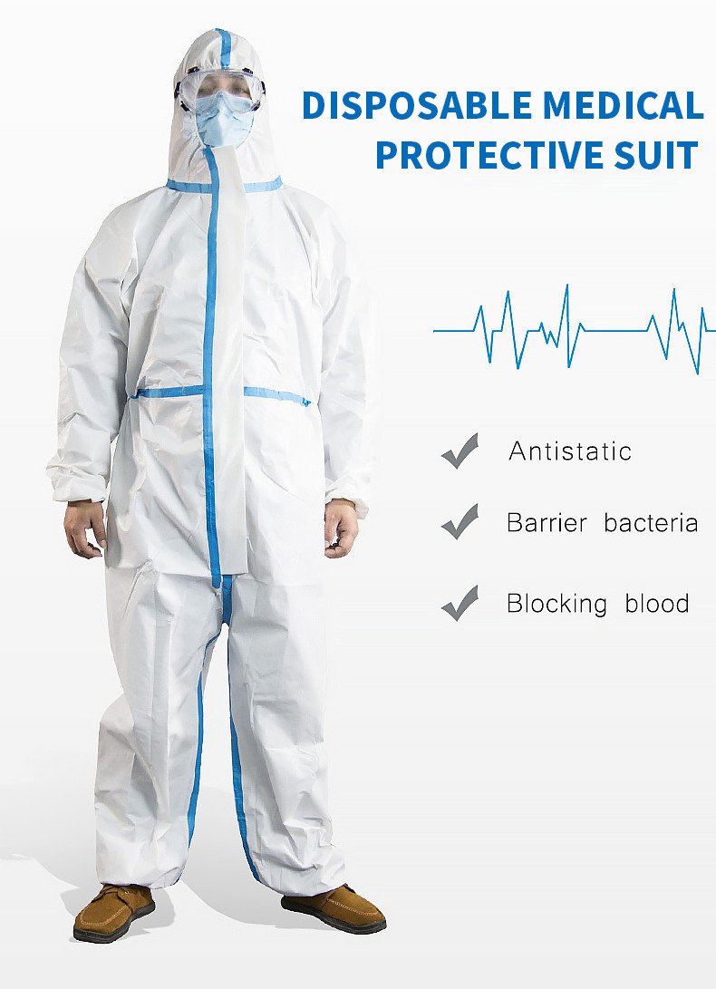 EN1186 SMS PP Painters Disposable Protective Jumpsuit Disposable Isolation Coveralls