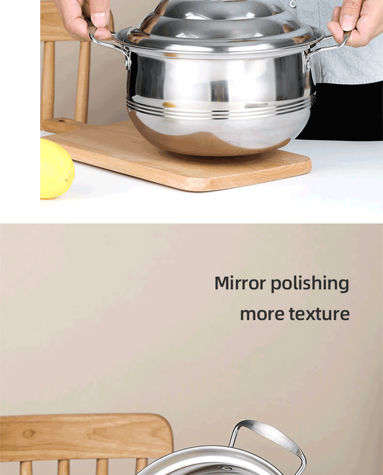 Factory Wholesale Different Size Cookware Set Custom Pots Wholesale 5PCS Stainless Steel Cooking Pot Set