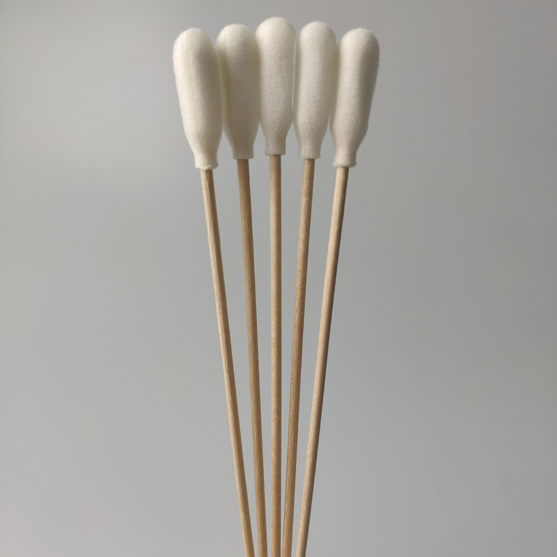 Medical 150mm 6 Inch Foam Covered Wooden Cotton Swab