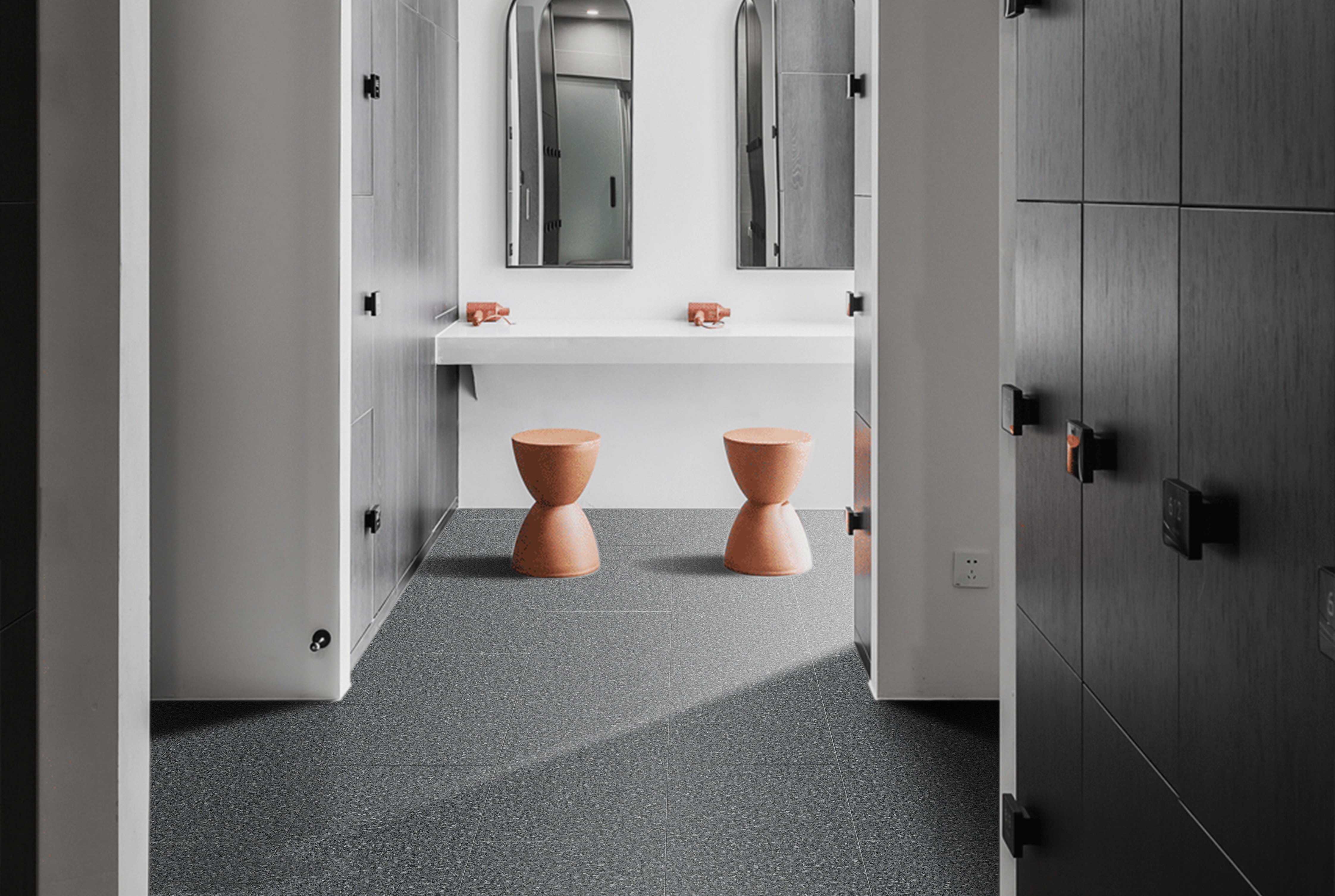 Waterproof 5.5mm Stone Plastic Composite Flooring Electrolytic High Elasticity Terrazzo GKBM DP-S82282