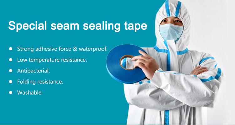 Blue Protective Clothing Tape For PPE Suit